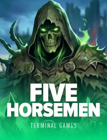 Five Horsemen slot cover art: hooded green reaper, Terminal Games