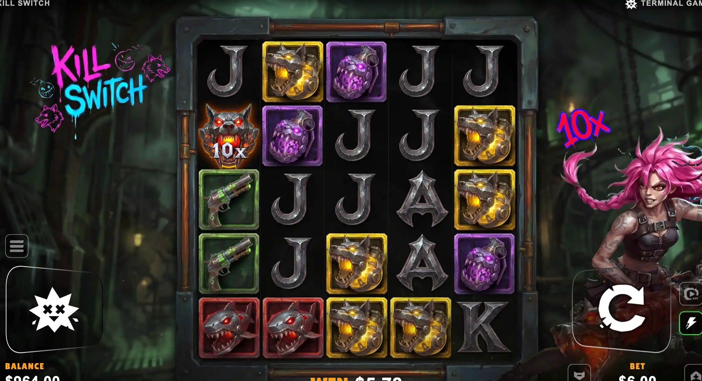 Kill Switch slot 10x wolf enemy on the left of the steel 5x5 with pistols, sharks and bombs